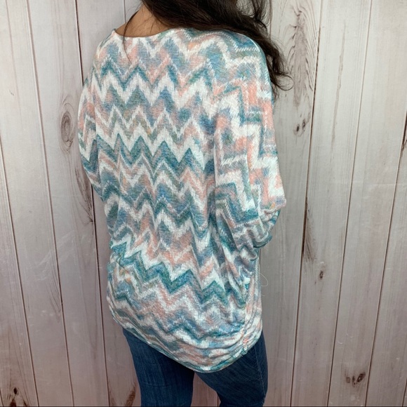 The Emerson Top- teal chevron top - Picture 8 of 9
